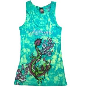 Vintage Ed Hardy Dragon Tattoo Tank Tie-Dye Y2K Kills Love Slowly - Sz M
